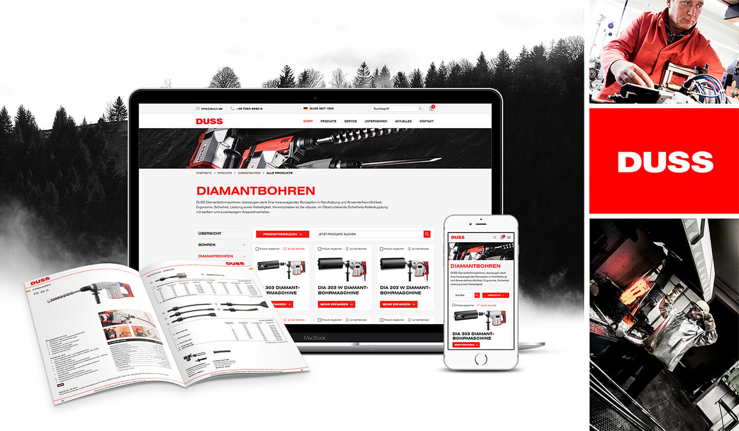 DUSS | Website mit Produktkatalog